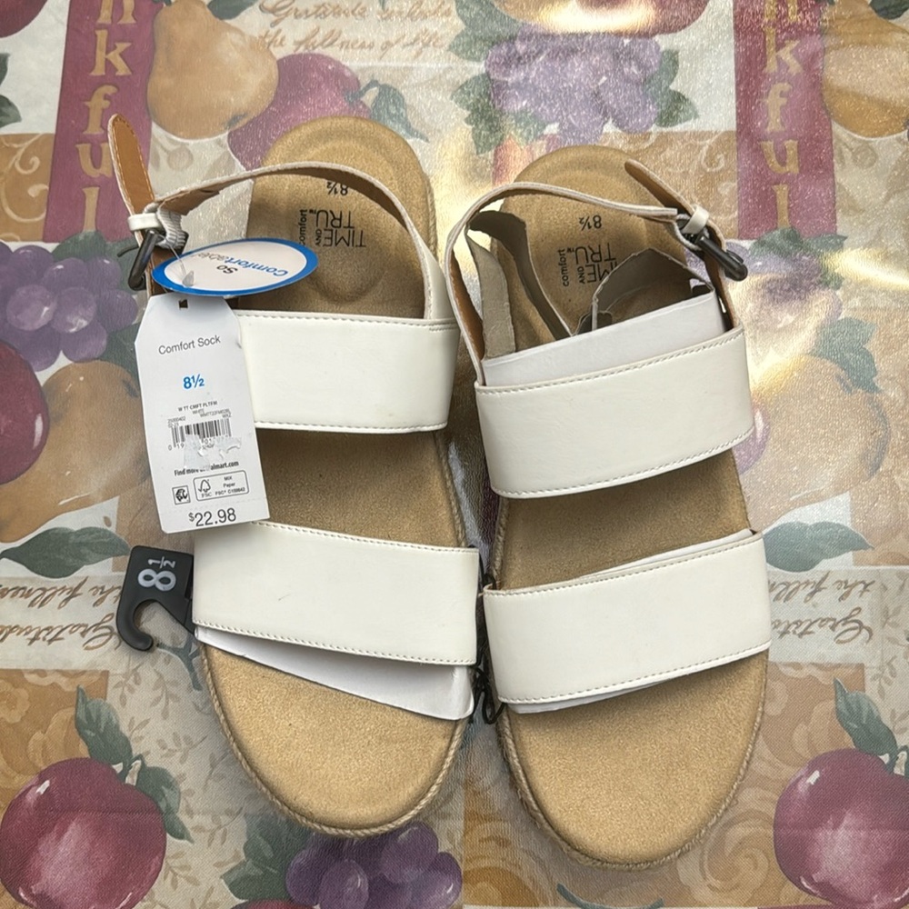New white time and tru  comfort sandals